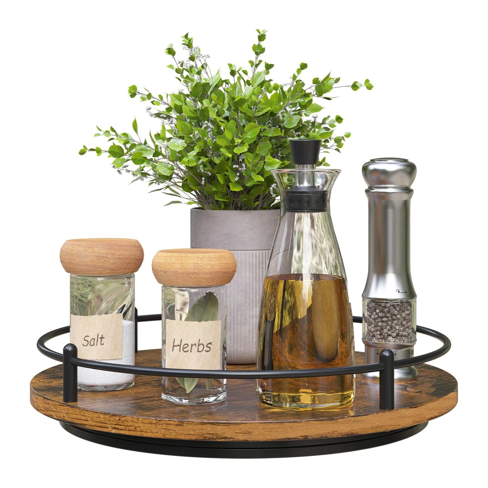 Lazy Susan Organizer：10 Inch Rotating Spice Rack Decor for Kitchen Countertop...