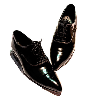 Kasucci Vero Cuoio Custom Made Men's Patent Leather Dress Shoes Size 43.5