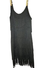 1920s Art Deco Women's Fringed Party Dress Size Medium