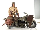 Rare Hasbro GI Joe WW2 Harley Motorcycle And Courier With Accessories!