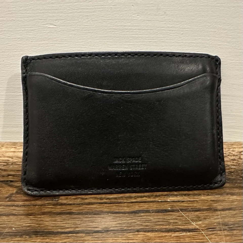 Jack Spade Leather Mens Designer Slim Card Case Wallet RARE - Free Shipping - Image 3 of 4