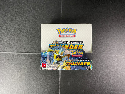 Sun and Moon Lost Thunder booster box empty for display