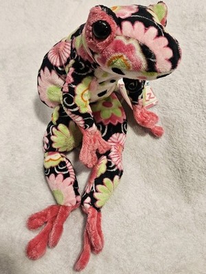 Douglas NWT Fuzzles Tree Frog Hippie Floral Polka Dot Plush 4233