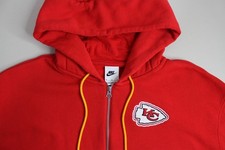 Mens M Medium NFL Football Kansas City Chiefs Red Full Zip Jacket Hood Nike