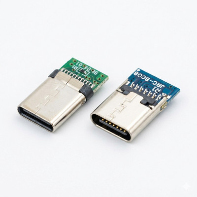 USB C Stecker Buchse 4 Pin Lötstecker Typ C für Daten Kabel Reparatur Löt DIY