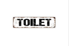 Bathroom Restroom Toilet Sign Vinyl Sticker/Metal Plaque