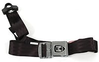 1962-1979 Vw Beetle Super Beetle 3 Point Seat Belt Black With Chrome Buckle