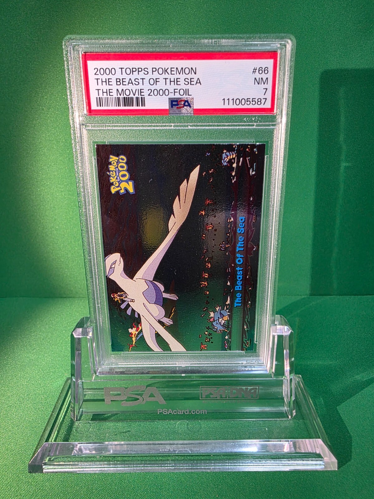 POKEMON 2000 TOPPS POKEMON THE MOVE THE BEAST OF THE SEA FOIL #66 PSA 7