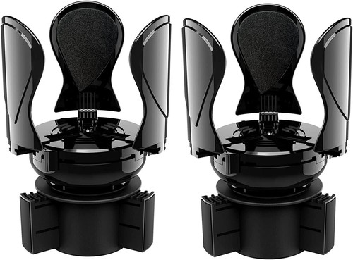 Car Cup Holder Expander, Automatic Large Water Bottles 2 Pack, Black