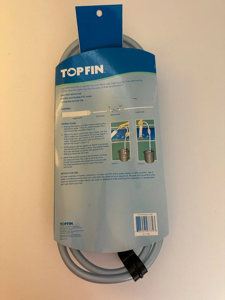 TOP FIN  Gravel Vacuum Cleaner for Aquarium 1-10 Gallons NEW - Image 2 of 2
