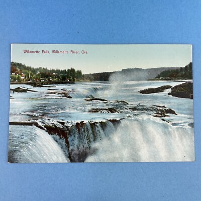 Vtg Postcard, Willamette Falls River Oregon City OR Antique Vintage PC Waterfall