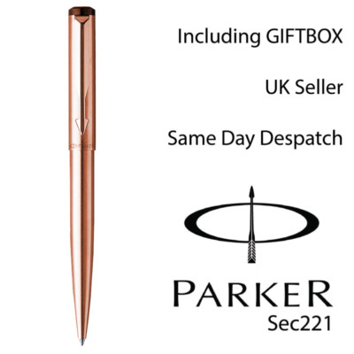 Personalisierter gravierter Parker Vector EDELSTAHL Kugelschreiber - Roségold - WEIHNACHTEN