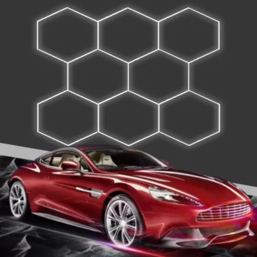 8 Grid Hexagon LED Lighting Car Detail Garage Workshop Retail Light Honeycomb - Picture 15 of 24