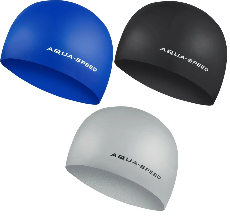 AQUA SPEED 3D Badekappe Badehaube Sporthaube Schwimmhaube Silikon