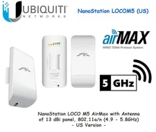 UBIQUITI LOCOM5 AirMax with Antenna of 13 dBi panel, 802.11a/n(4.9-5.8GHz) US