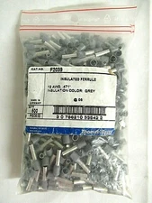 (Bag of 500) T&B Sta-Kon F2039 INSULATED Covered FERRULE 12 AWG/4.00mm2 Gray
