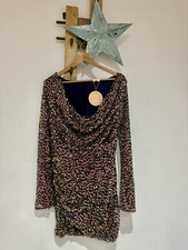 £72 NWT Sage & Paige Changing The Rules Hologram All Over Sequin Mini Dress 12