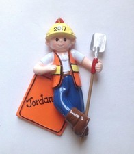Personalized Construction Worker Christmas Ornament- Building, Architect