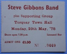Steve Gibbons Band May 29, 1978 Town Hall, Torquay, Devon, England
