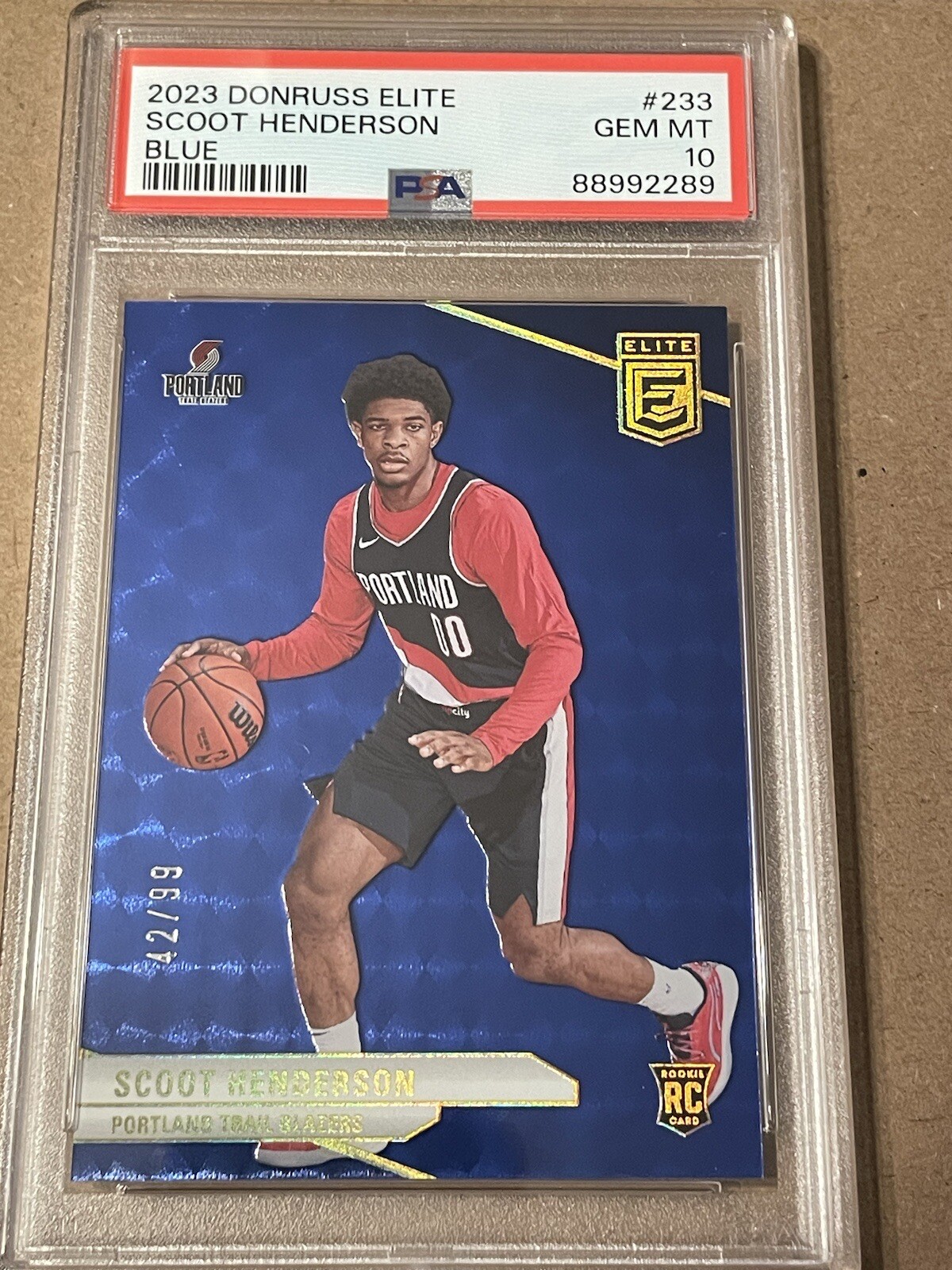 Scoot Henderson 2023-24 Panini Donruss Elite Blue RookieRC /99 #233