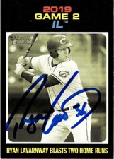 2020 Topps Heritage Minors Ryan Lavarnway Columbus Clippers #199 Signed
