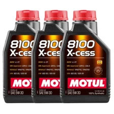 Motul 8100 X-Cess 5W30 100% Synthetic Engine Oil 108944 1L 3 Pack