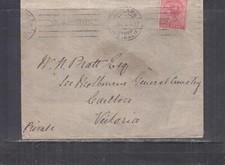 SOUTH AUSTRALIA, 1912 cover, 1d. Adelaide machine to Carlton, Victoria.