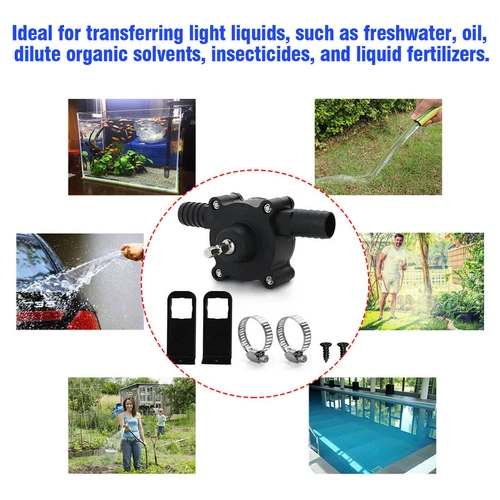 Hand Electric Drill Drive Self Priming Powered Oil Fluid Water Transfer Pump US - Picture 9 of 13