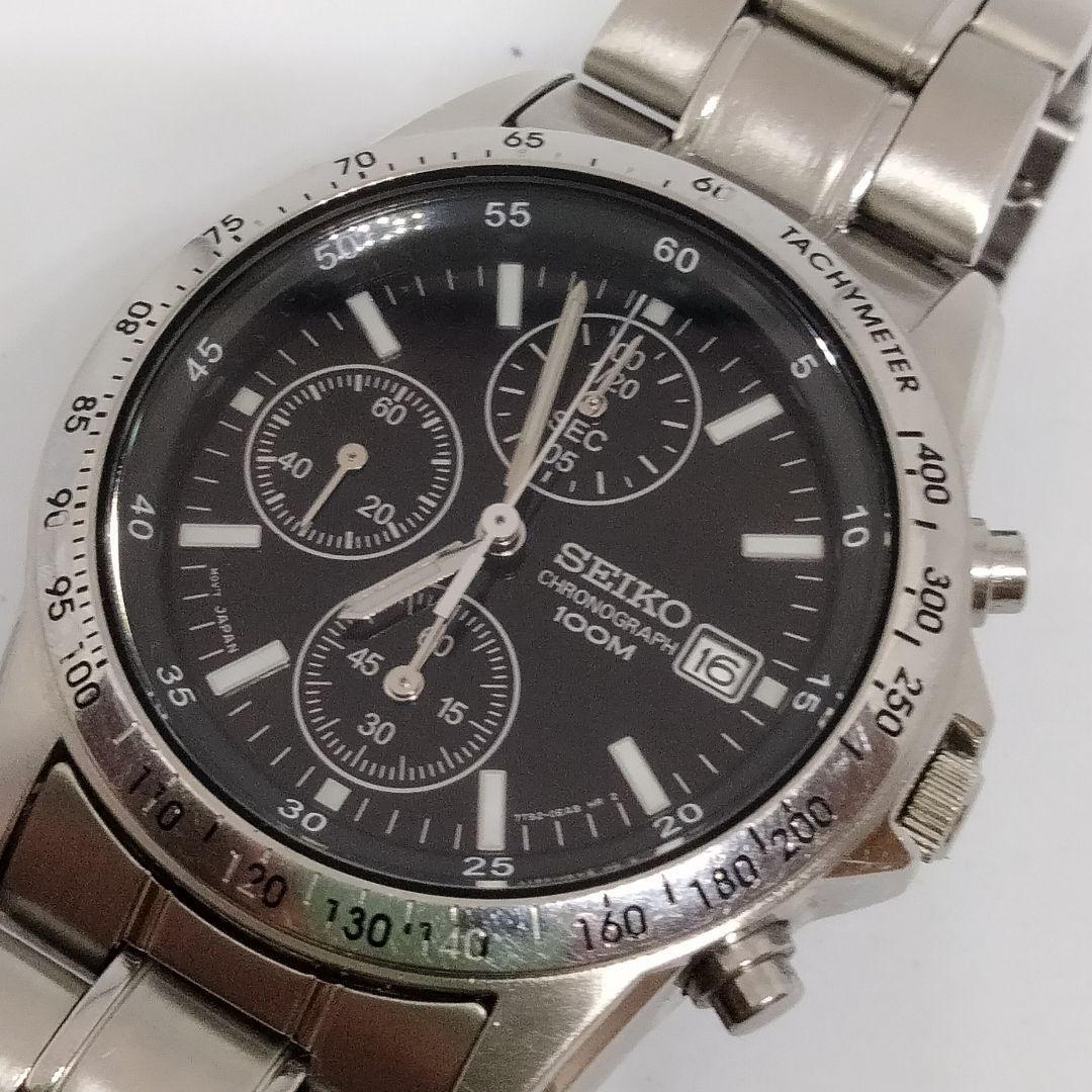 Seiko Mens Watch Chronograph 100m 10Bar 7T92-0DW0 Quartz Analog
