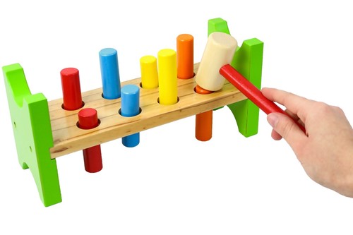 Trendario Juego de Martillos para Niños a partir de 2 Años - Banco de Martillos Banco de Golpes Juguete de Madera - Imagen 3 de 6