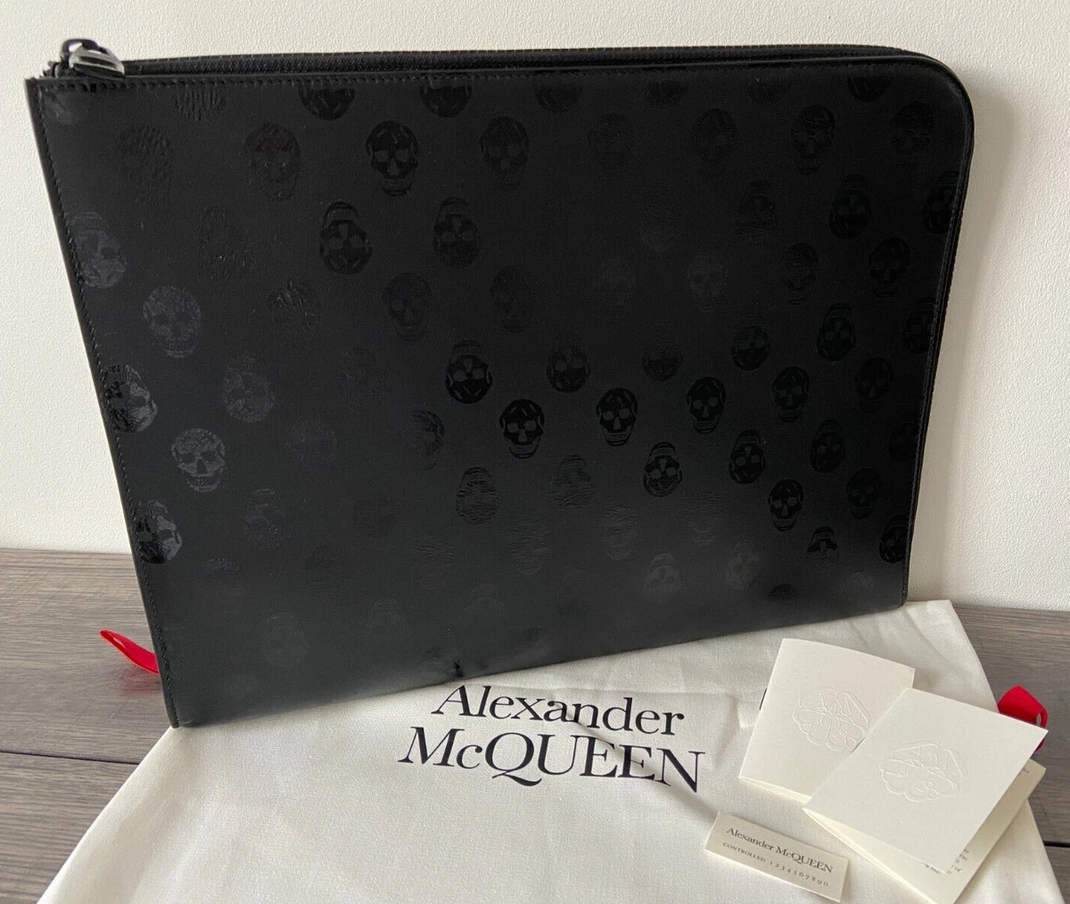 ALEXANDER McQUEEN ALL OVER SKULL LEATHER 1/2 ZIP