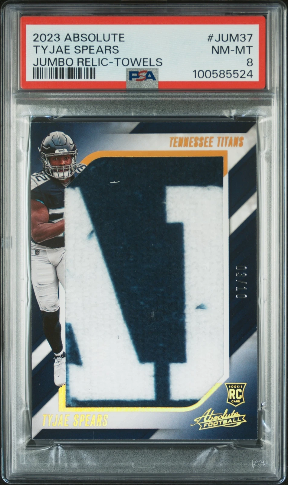 Tyjae Spears Panini Absolute Jumbo Relic #JUM37 Towels