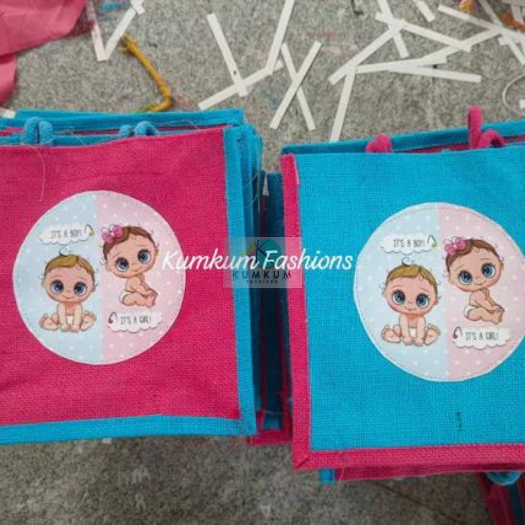 Baby Shower Theme Jute Bags Return Gift Shopping Bag Birthday Party Favor