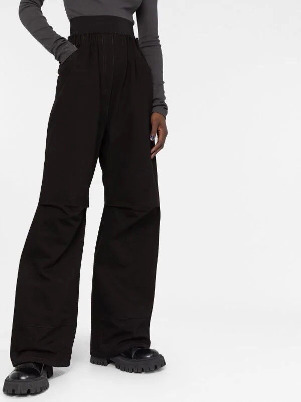 Raf Simons High Rise Wide Leg Jeans Cotton Pants Size 44