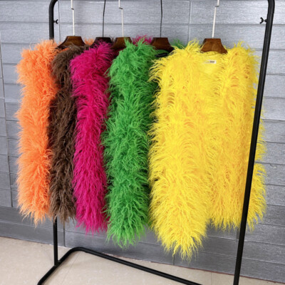 Womens Large Size Faux Wool Fur Long Imitation Skeep Fur Winter Vest Warm  Vest