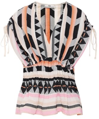 Devotion Twins Boho Chic Hippie Striped Sleeveless Blouse Top Size S Geometric