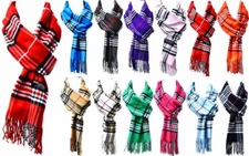 Unisex Winter 100% Cashmere Tartan Plaid Scarf Scotland Made Scarves Wool Wrap