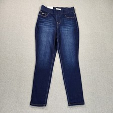 Nine West Jeans Heidi Pull On Crop Yoga Stretch Women's Size 4 Dark Blue NWT