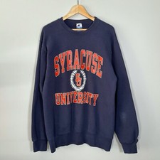 Vintage 90s Champion Syracuse University Sweatshirt Crewneck Made in USA Blue XL