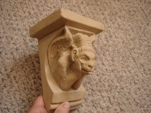 Spitting Gargoyle small plaster or cement shelf 6 3/4" X 4 3/4" X 4 1/2" gothic