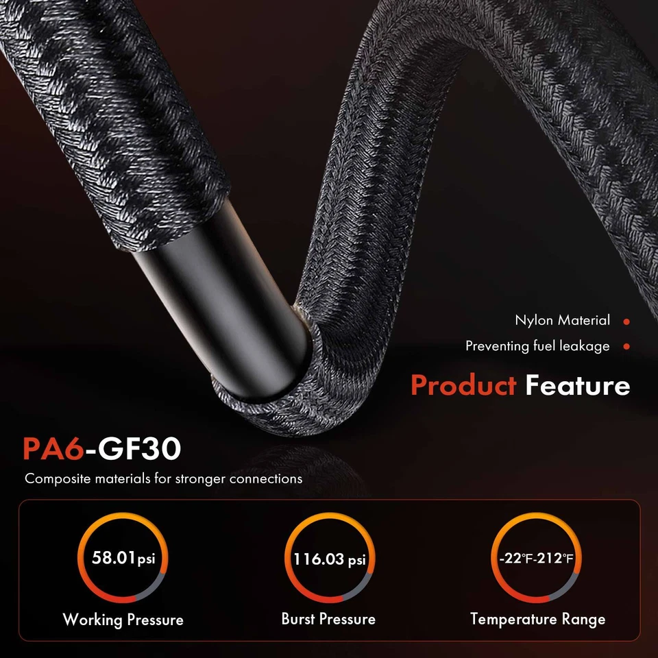 Kit de linha de combustível de náilon para Dodge Ram 1500/2500/3500 1994-2003 com sistema sem retorno - Imagem 4 de 4