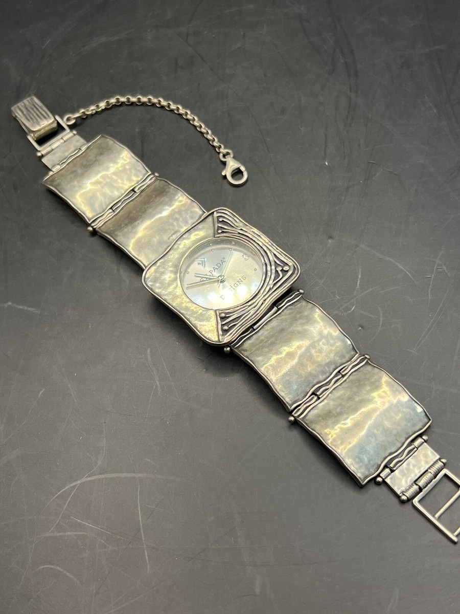 SILPADA ISREAL Hammered Sterling Silver SQUARE Face Watch~#T1382~RETIRED!