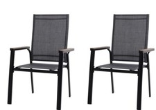 PHI VILLA Patio Dinning Chairs Set of 2 Outdoor Fixed Chairs for Garden Yard