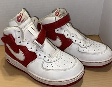 NIKE PRE-YOUTH 314196-911 FORCE 1 MID SNEAKER WHITE/RED LEATHER SIZE 3Y