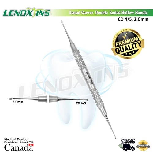 Dental Carvers CD4/5- 2MM Double Ended Hollow Handle, Dental Instruments, SS, CE