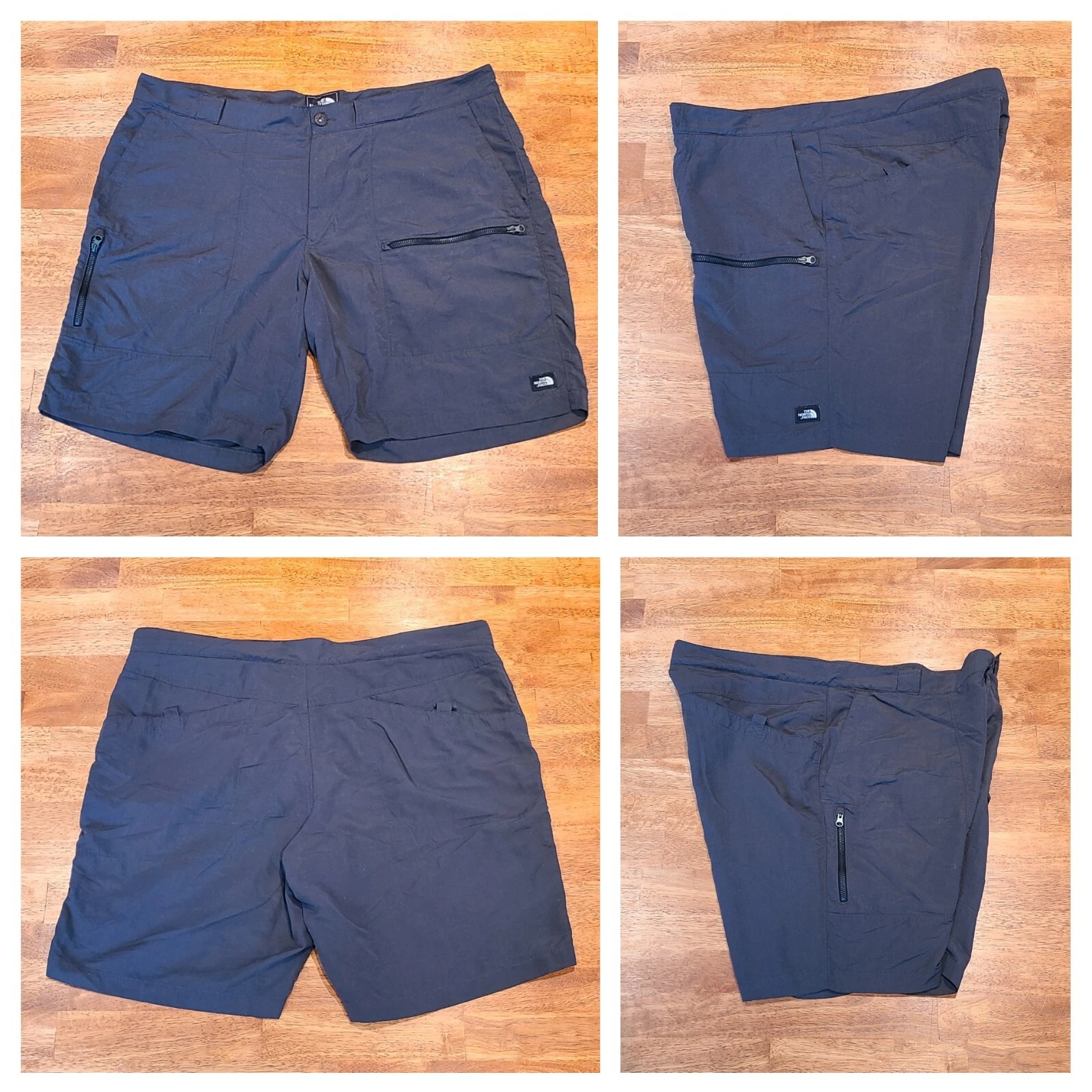 The North Face Hiking Outdoor Shorts w/Zipper Pockets Men's Size 38 Gray
