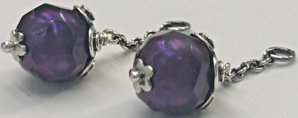 PANDORA | LILAC FACETED PEARL EARRINGS ✪NEW✪ 290611PDV AUTHENTIC RETIRED RARE US - Image 3 of 4
