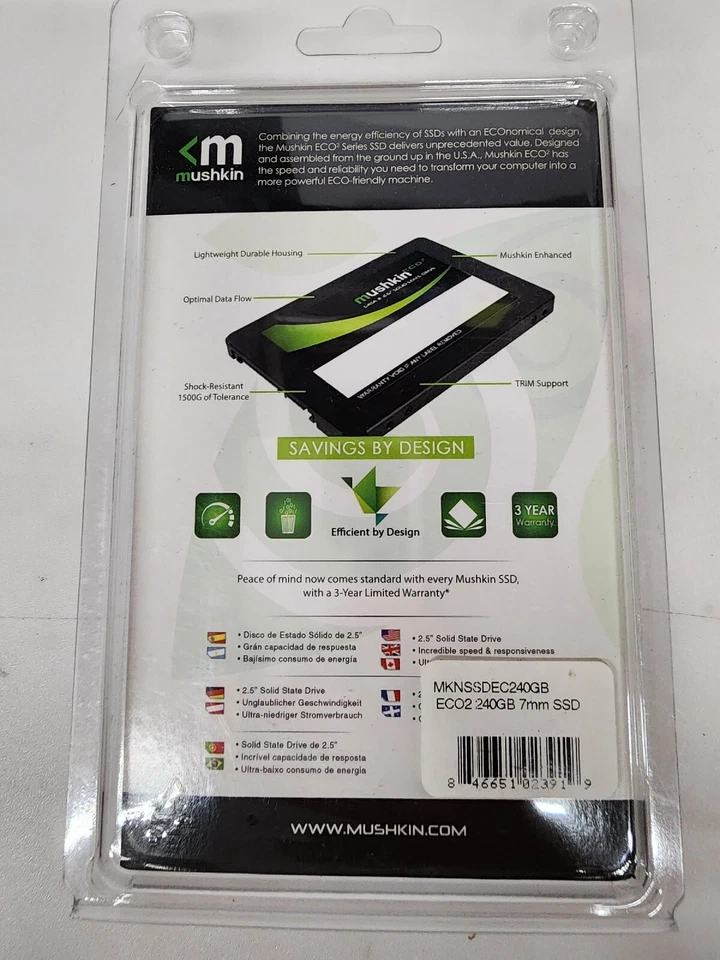 Mushkin ECO3 240 GB 2.5" Internal Sata III 6Gb/s Solid State Drive MKNSSDE3240GB - Image 2 of 2