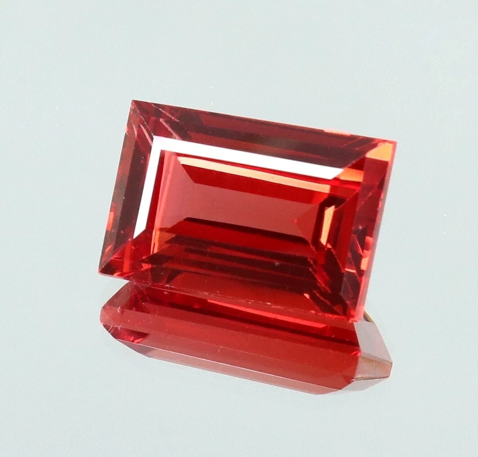 RARO Natural Naranja Padparadscha Zafiro Baguette Piedra preciosa suelta 5,75... - Imagen 4 de 4