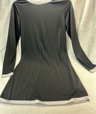 Michael Kors Black White Knit A-Line Dress Round Neck Long Sleeve Zip XS